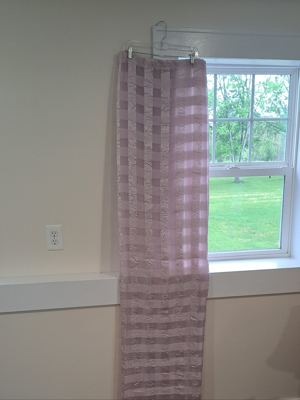 Vintage Cottagecore Shabby Chic Fairycore Lavender Checkered Shower Curtain.